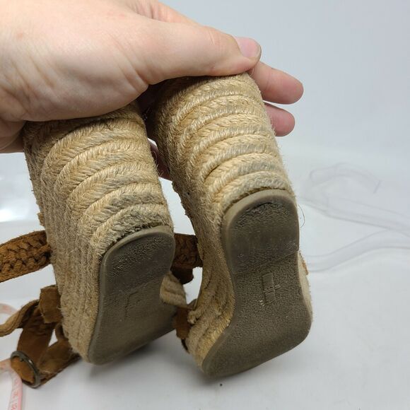 Minnetonka Womens Brown Suede Sandal Wedges Espadrilles size 10 M Braided Boho - Picture 7 of 7